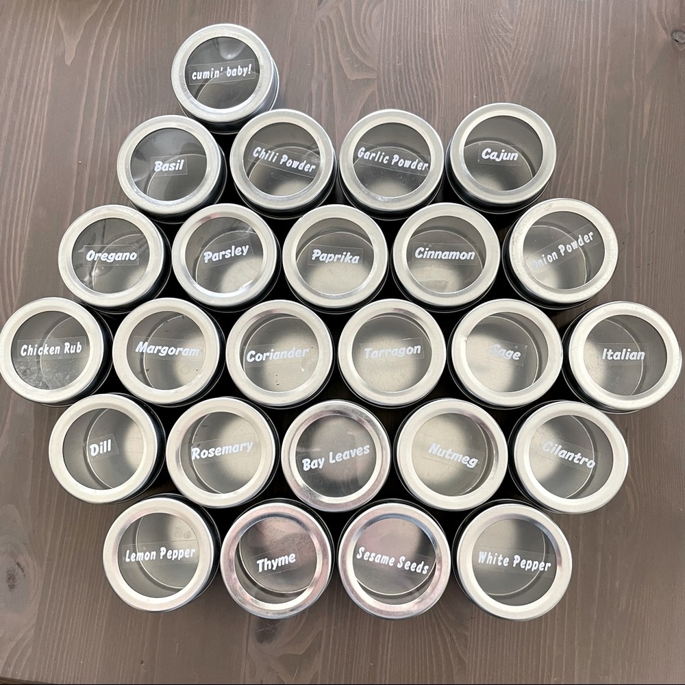 Stainless Steel Magnetic Spice Jar Collection